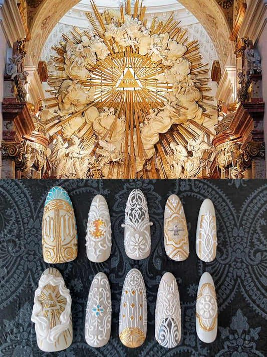 Karlskirche -  Handmade Press On Nails with Special Design  - Reusable Nails with Nail Tools - XS-XL